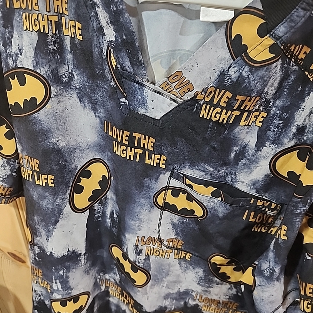 Batman Themed Scrub Top